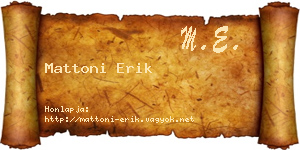 Mattoni Erik névjegykártya